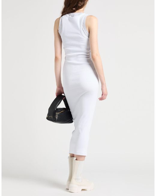 MSGM White Midi Dress Cotton, Elastane