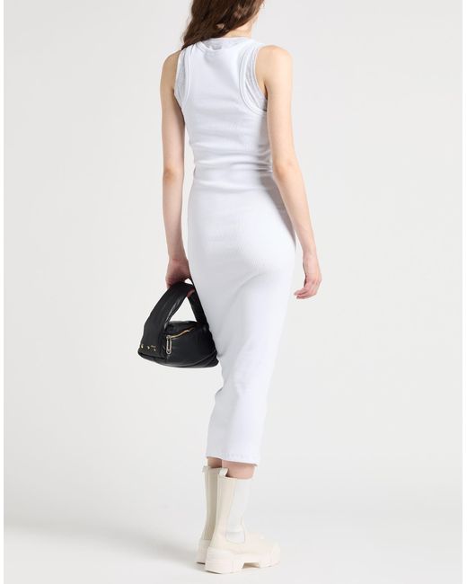 MSGM White Midi Dress Cotton, Elastane