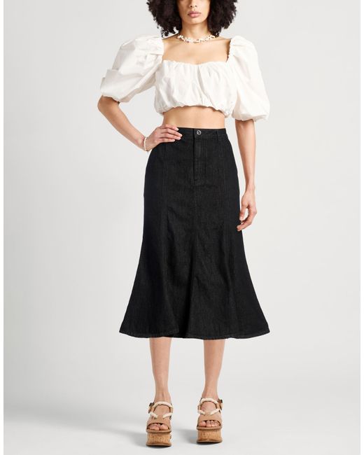 Self-Portrait Black Denim Skirt