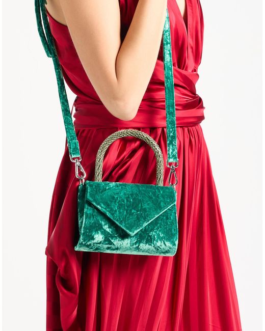 Gedebe Green Handbag Textile Fibers