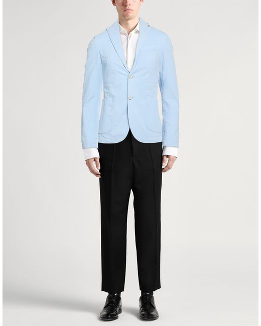 Barbati Blue Blazer Cotton, Elastane for men