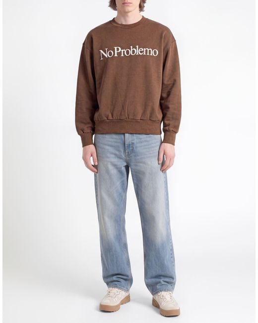 No Problemo Brown Sweatshirt Cotton for men