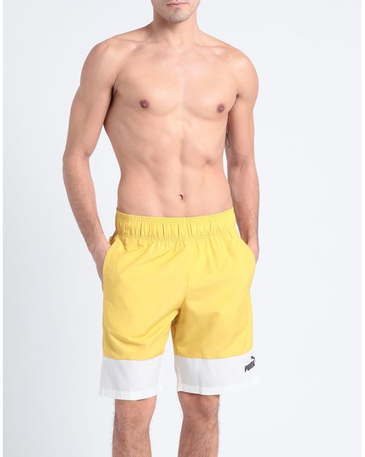 PUMA Yellow Swim Trunks for men