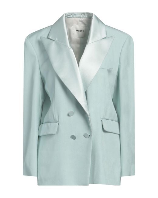Sandro Blue Light Blazer Viscose