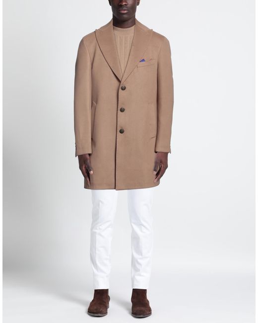 Bharnaba Brown Coat Polyester, Viscose, Elastane for men