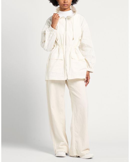 Peserico White Overcoat & Trench Coat Polyester