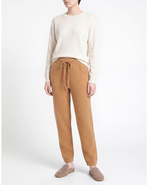 Roberto Collina Natural Camel Pants Wool