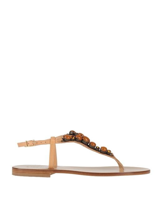 DG POSITANO Brown Thong Sandal Leather