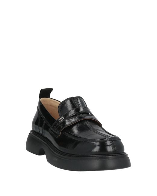 Ganni Black Loafers Textile Fibers
