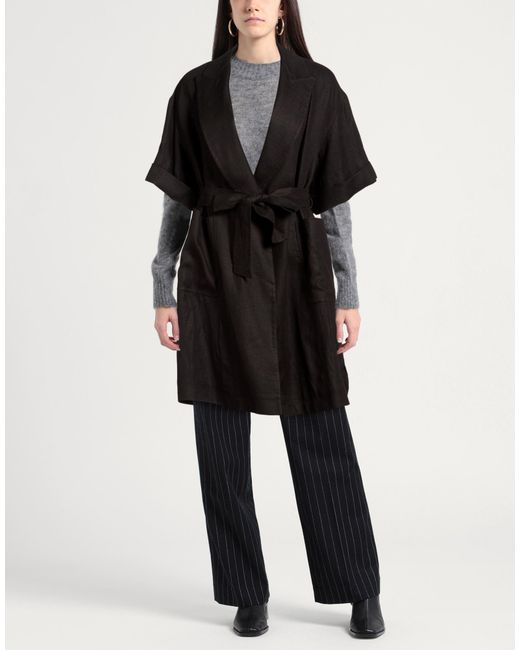BRERAS Milano Black Overcoat & Trench Coat