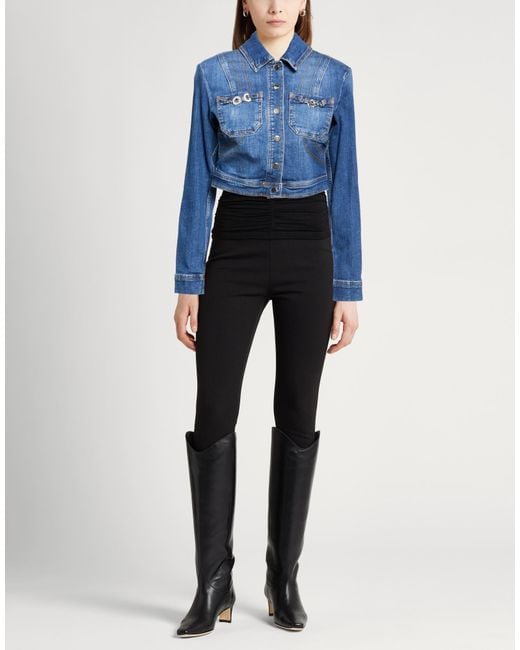 Liu Jo Blue Denim Outerwear Cotton, Elastane