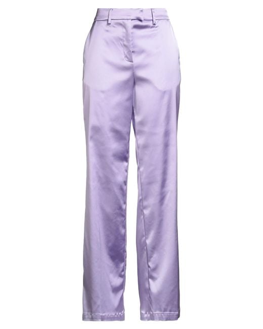 Semicouture Purple Pants Acetate, Polyamide, Elastane