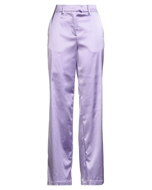 Semicouture Purple Pants Acetate, Polyamide, Elastane