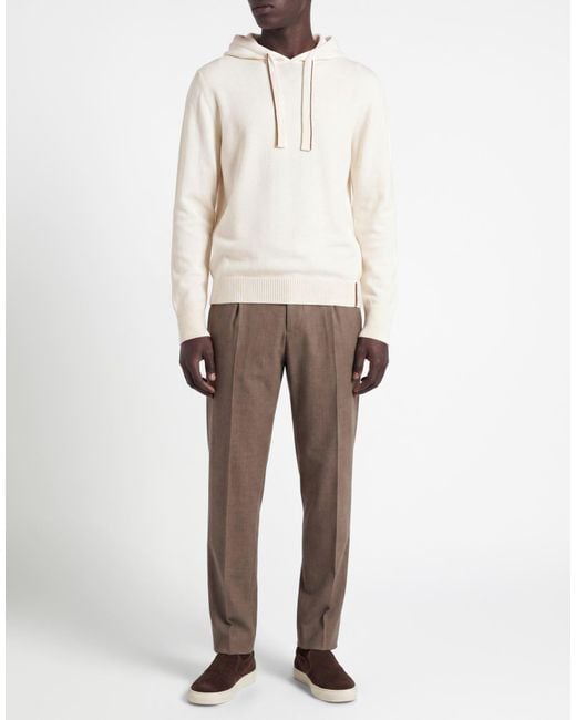 Alpha Studio White Cream Sweater Wool for men