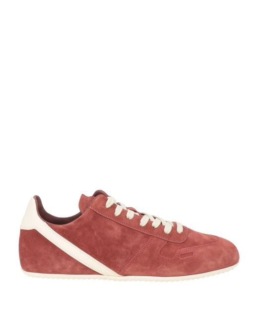 Rick Owens Red Sneakers Leather