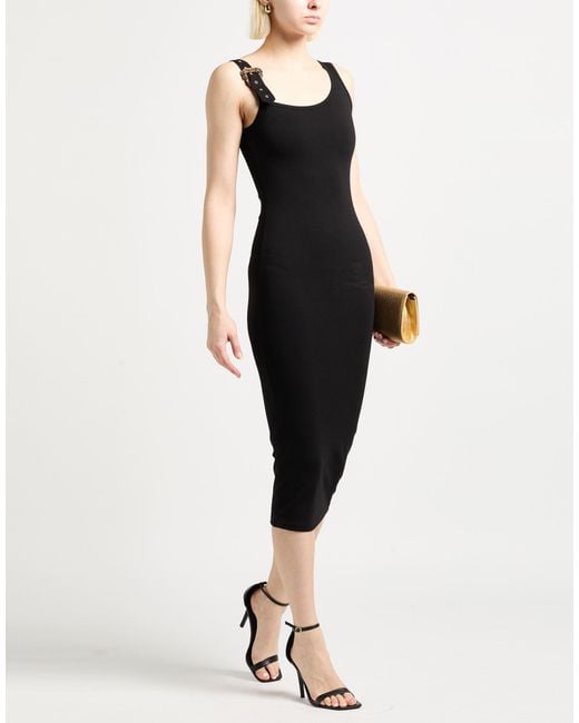 Versace Jeans Couture Black Midi Dress Viscose, Polyamide, Elastane