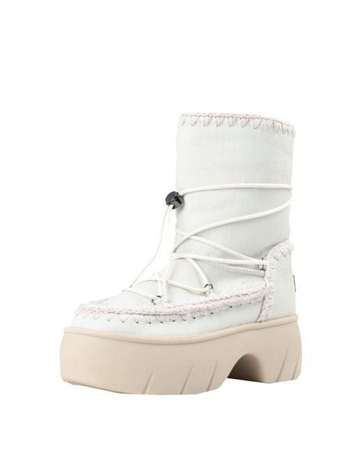 Mou White Ankle Boots
