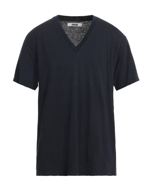 Grifoni Black T-Shirt Cotton, Linen for men