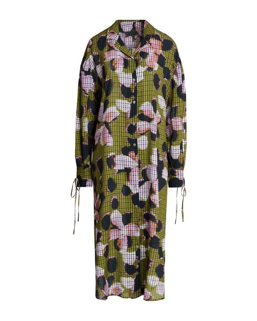 Julia Heuer Green Midi Dress Polyester