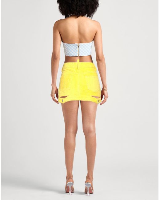 DSquared² Yellow Mini Skirt