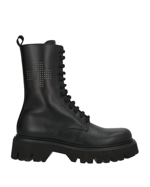 MICH SIMON Black Boot Leather for men