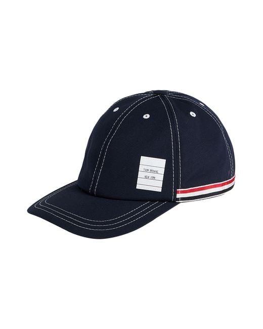 Thom Browne Blue Hat Polyester, Cotton for men