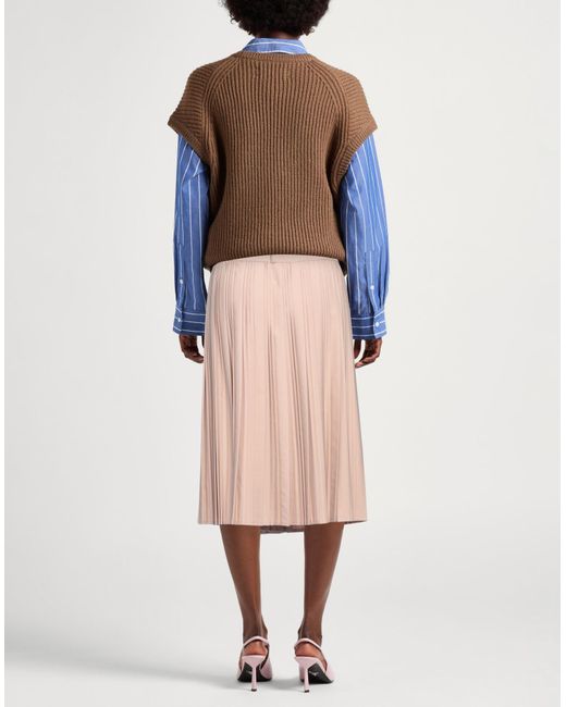 ViCOLO Pink Midi Skirt Polyester, Viscose, Elastane