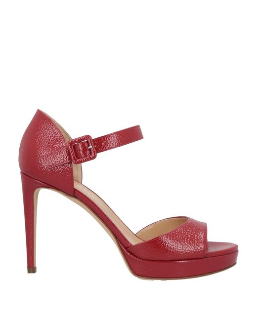 Sergio Rossi Red Brick Sandals Leather