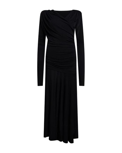 Ganni Black Maxi Dress Viscose