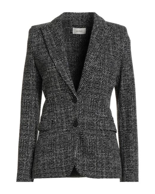 ViCOLO Black Blazer Polyester, Cotton, Elastane