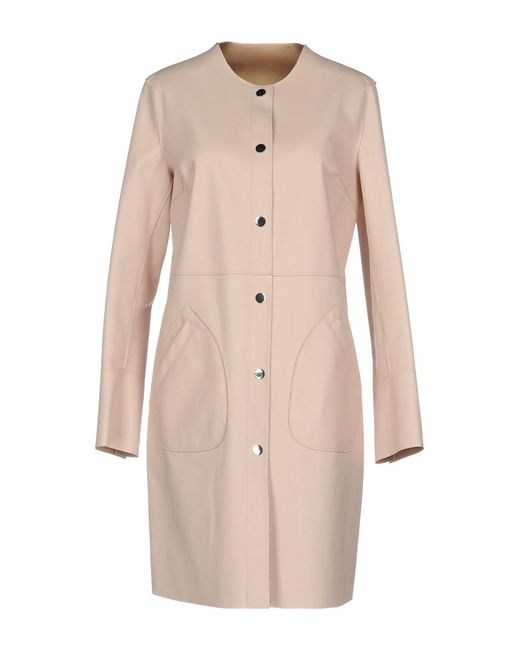 Lyst Pinko Overcoat in Pink