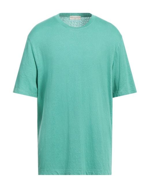 FILIPPO DE LAURENTIIS Blue T-Shirt Linen, Elastane for men