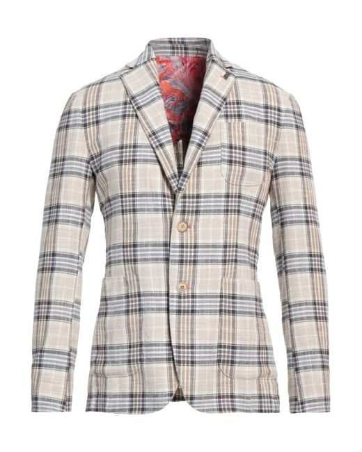 Bob White Cream Blazer Cotton, Polyester for men