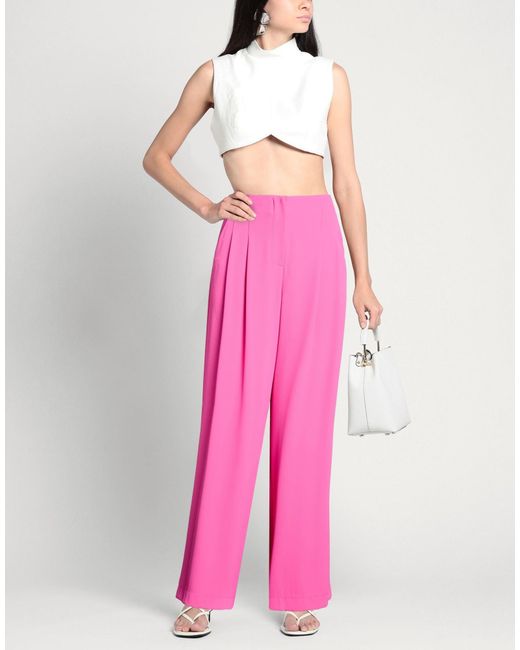 Kontatto Pink Fuchsia Pants Polyester, Elastane