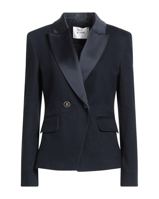 Blugirl Blumarine Blue Blazer Cotton, Elastane