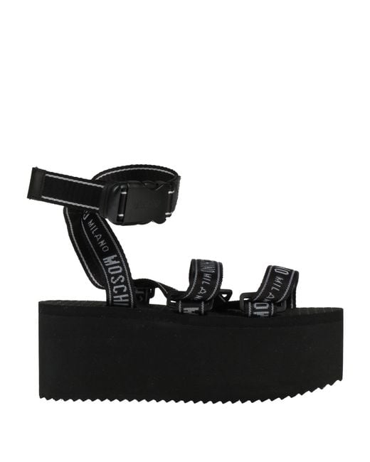 Moschino Black Sandals Textile Fibers