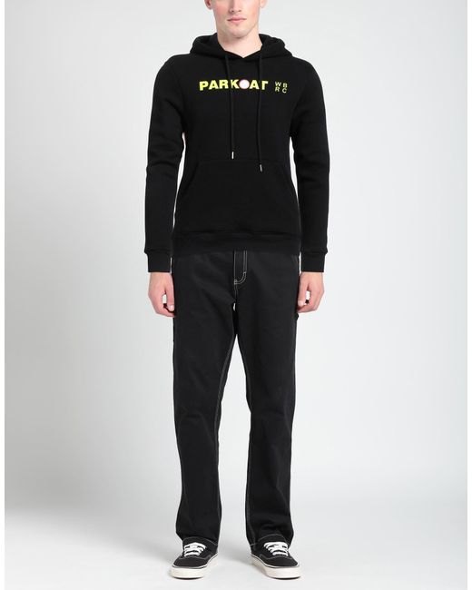 Parkoat Black Sweatshirt Cotton, Polyester for men