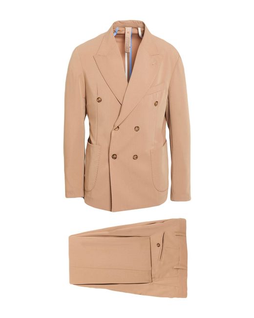 BERNESE Milano Natural Camel Suit Polyester, Viscose, Elastane for men