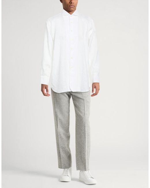Canali White Shirt Linen for men