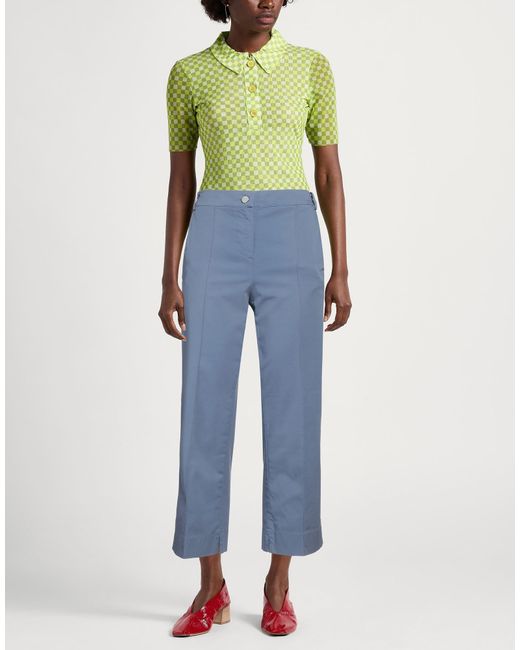 Fedeli Blue Pastel Pants Cotton, Elastane