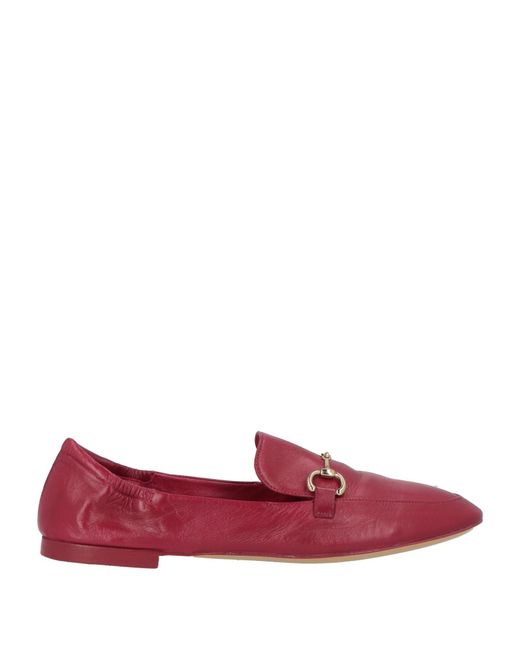 Pomme D'or Red Loafers Leather