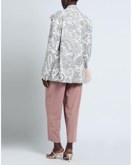 Etro Gray Paisley-print Single-breasted Blazer