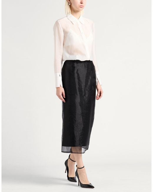 MEIMEIJ Black Midi Skirt Polyester, Viscose, Elastane