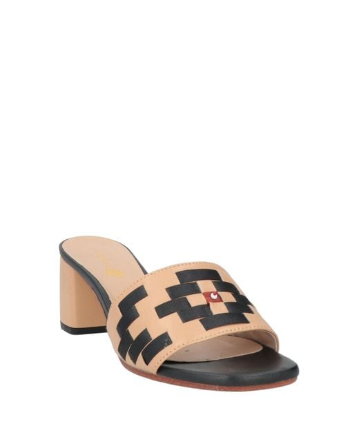 Maliparmi Natural Camel Sandals Textile Fibers, Leather