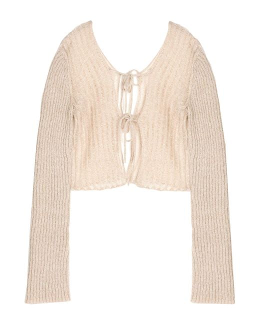 Miista Natural Cardigan Acrylic, Nylon, Mohair Wool, Metal