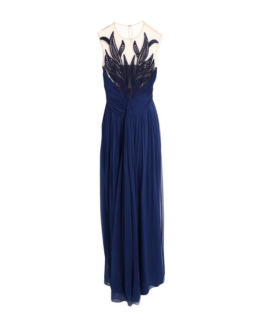 Alberta Ferretti Blue Maxi Dress Silk, Polyamide, Viscose, Cotton, Synthetic Fibers
