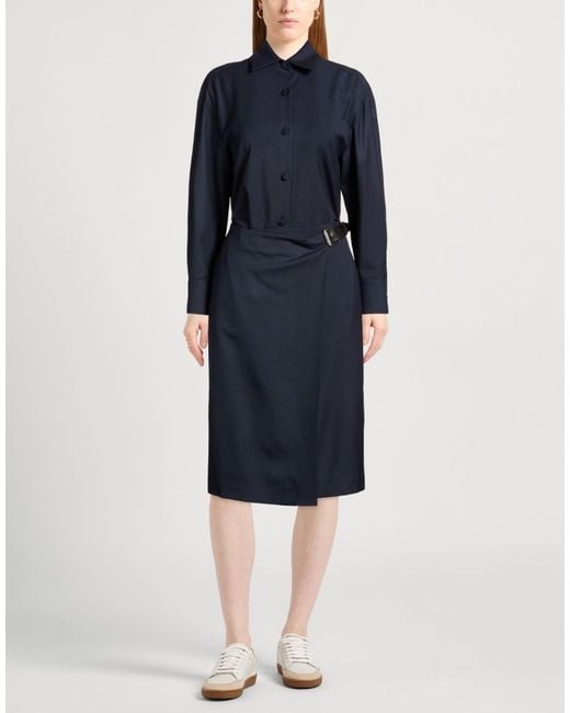 Paul & Joe Blue Midi Dress Virgin Wool, Elastane