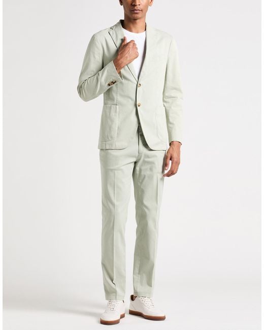 Boglioli White Suit Cotton, Elastane for men