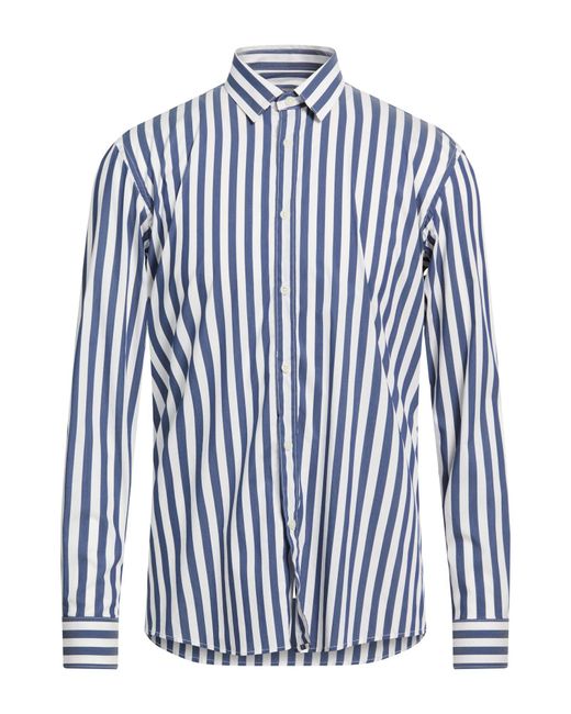 Daniele Alessandrini Blue Shirt Cotton, Elastane for men