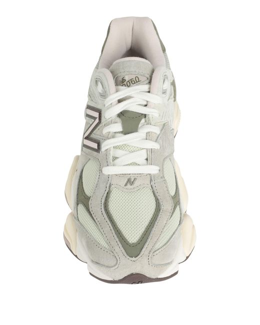 New Balance White 9060 Sage Sneakers Leather, Textile Fibers